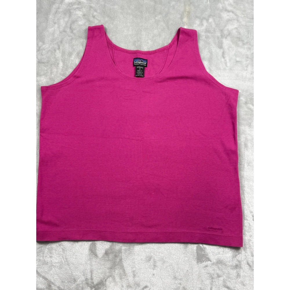 VTG Patagonia Medium Women Organic Cotton Tank Top Fuchsia Y2K Gorpcore